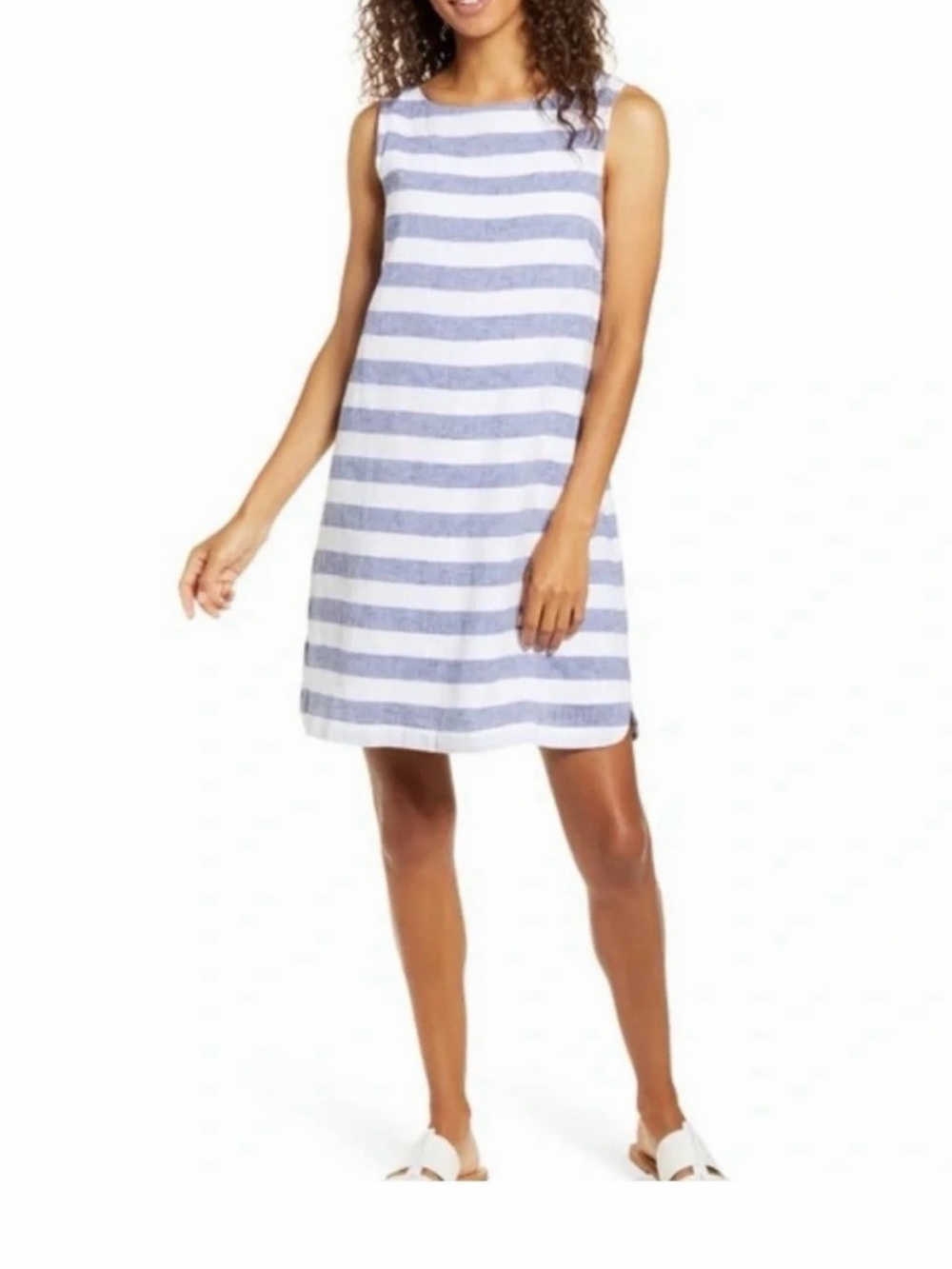 BeachLunchLounge Alina Stripe Cotton and Linen blend midi dress size XL
